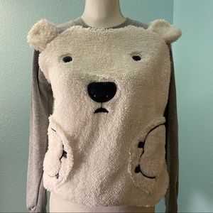 Love to Lounge Sherpa Bear Sweatshirt, Size Small